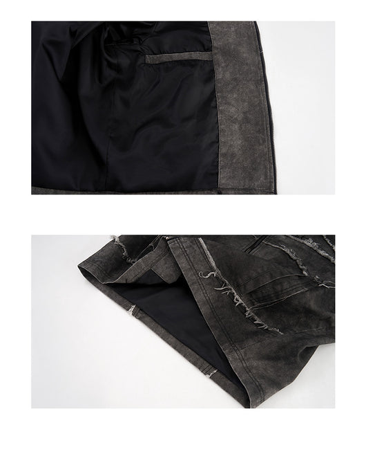 Chaqueta Denim Gris Acolchada con Hombros Reforzados - Image 12