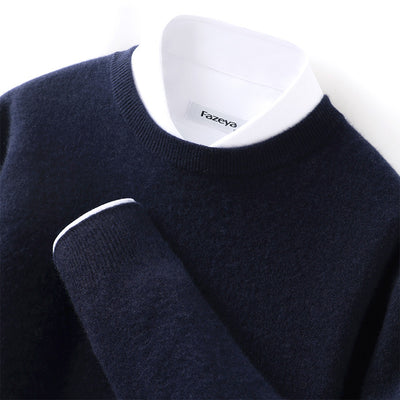 Suéter Grueso Business Casual de Manga Larga para Hombre - Otoño e Invierno - Image 7