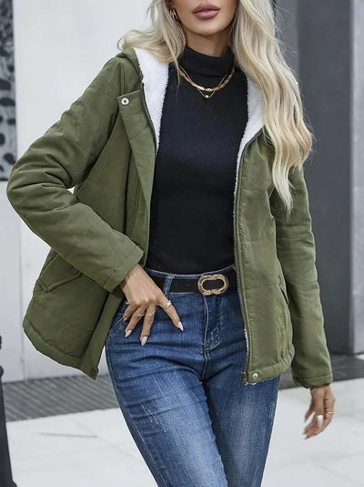 Abrigo de Invierno con Forro Polar y Capucha - Estilo Preppy Elegante para Mujer - Image 36