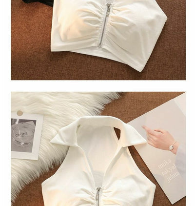 Camisola Escotada Sin Tirantes para Mujer - Estilo Americano Verano - Image 13