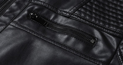 Chaqueta de Cuero para Hombre Slim Fit con Cuello de Pie - Abrigo Biker Premium - Image 14