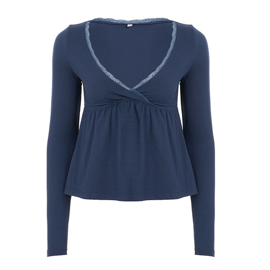 Playera de Encaje Escote V Mujer - Estilo Pure Hot Girl - Image 6