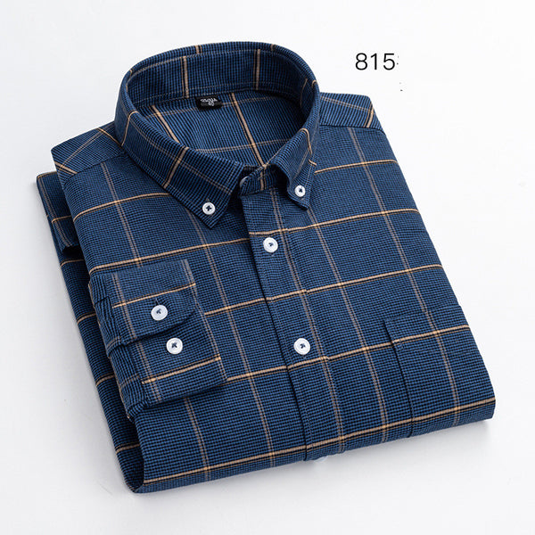 Camisa Oxford de Algodón para Hombre - Casual Elegante de Manga Larga