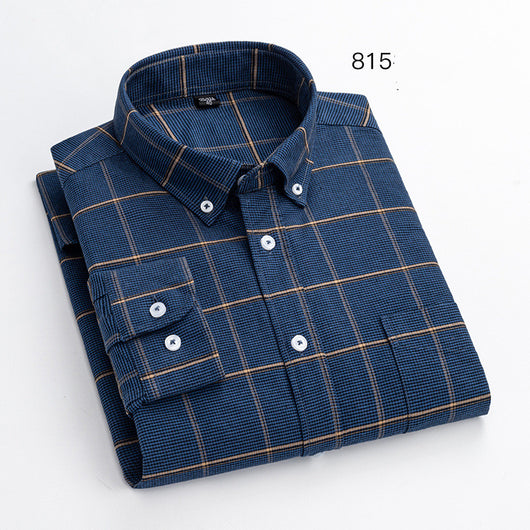Camisa Oxford de Algodón para Hombre - Casual Elegante de Manga Larga
