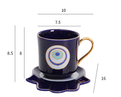 Taza de Café Europea con Plato de Cerámica Estilo Creativo - Image 16