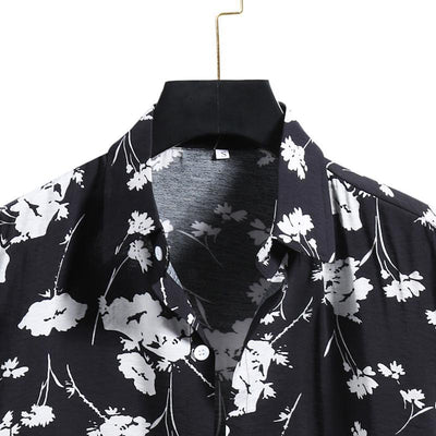 Camisa Casual de Manga Corta con Estampado Floral para Hombre - Image 7
