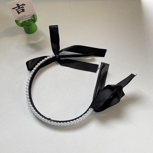 Diadema de Perlas Blancas de Doble Capa para Mujer