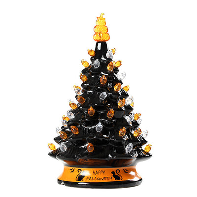Árbol de Navidad Cerámico Negro con Luces LED Brillantes - Image 2
