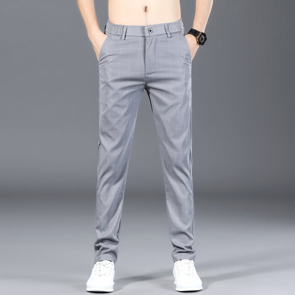 Pantalones de Vestir Cuadros Negros para Hombre