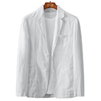 Traje de Lino Liso para Hombre - Primavera y Verano - Image 5