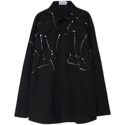 Camisa Coreana de Algodón Ligero con Estampado Artístico - Image 9