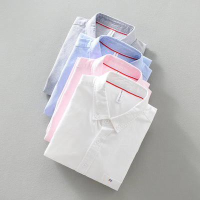 Camisa Oxford de Manga Larga para Hombre - Casual y Versátil - Image 3