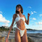 Bikini Asimétrico Talla Grande con Encaje y Detalle Anudado