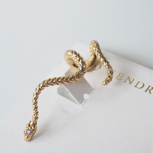 Aretes Vintage Serpiente Dorada Envolvente - Diseño Pequeño - Image 9