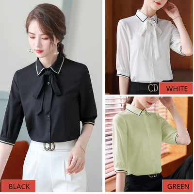 Blusa Corta de Gasa con Moño para Verano - Image 9