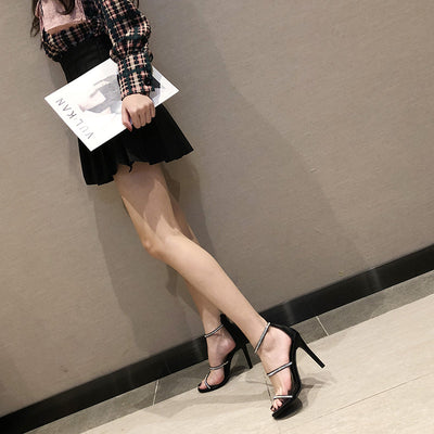 Sandalias Romanas Stiletto con Strass Cruzado - Tacón Ultra Alto Sexy - Image 11