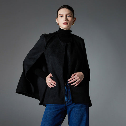 Capa Reversible de Lana Doble Faz - Estilo Clásico sin Mangas