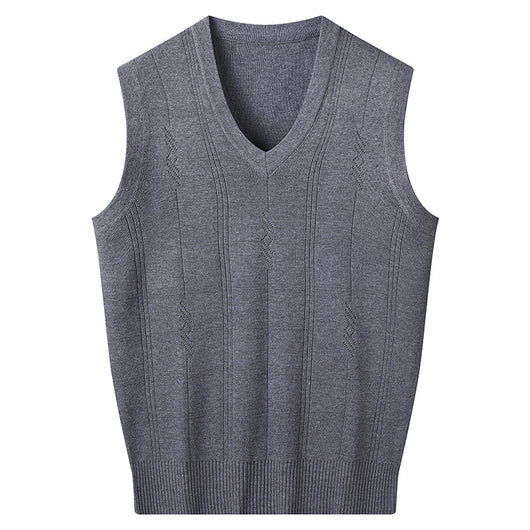 Chaleco Suelto Cuello V para Hombre Maduro - Comodidad Primavera y Otoño - Image 7