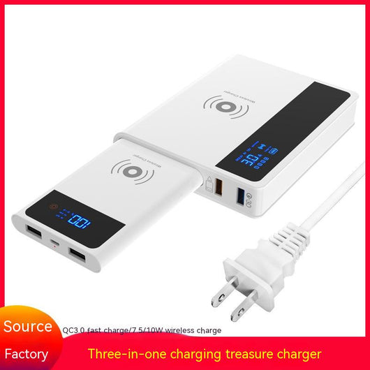 Cargador Inalámbrico Portátil 3 en 1 - Carga Rápida QC 3.0 y Qi 10W - Image 7