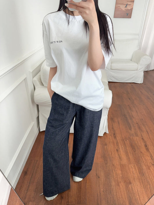 Pantalones Vaqueros Anchos con Cintura Elástica y Cordón Ajustable - Image 32