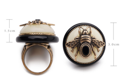 Anillo Vintage de Ágata Natural con Abeja para Hombre y Mujer - Image 8