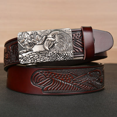 Cinturón para Hombre con Grabado de Alas de Águila - Image 3