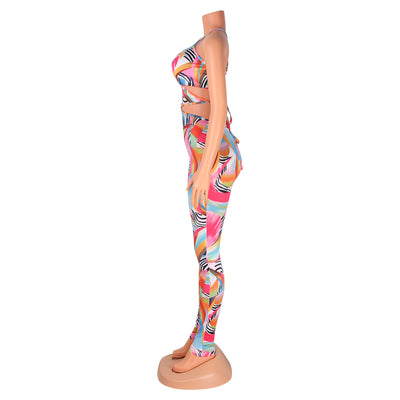 Jumpsuit Estampado Sexy para Discoteca con Amarres Cruzados - Image 11