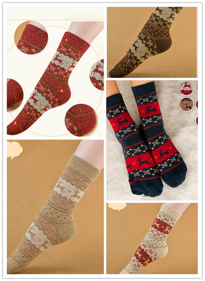 Calcetines Navideños Retro Gruesos y Cálidos para Mujer - Image 9