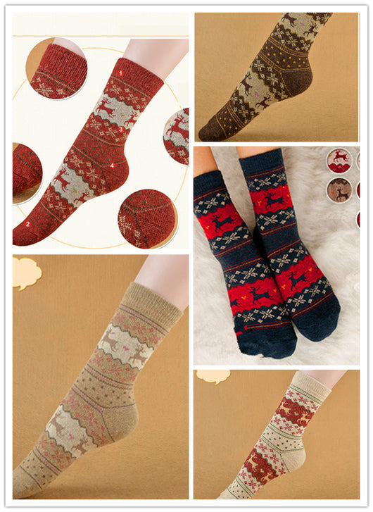 Calcetines Navideños Retro Gruesos y Cálidos para Mujer - Image 9