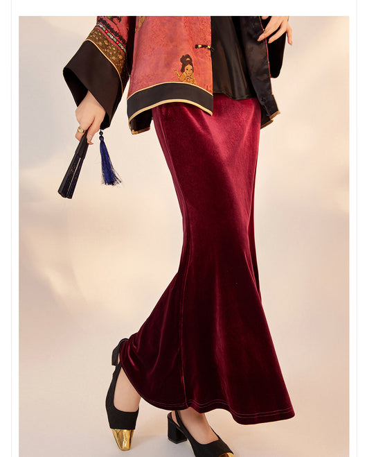 Falda Larga Estilo Nacional Otoño - Diseño Elegante y Moderno - Image 20