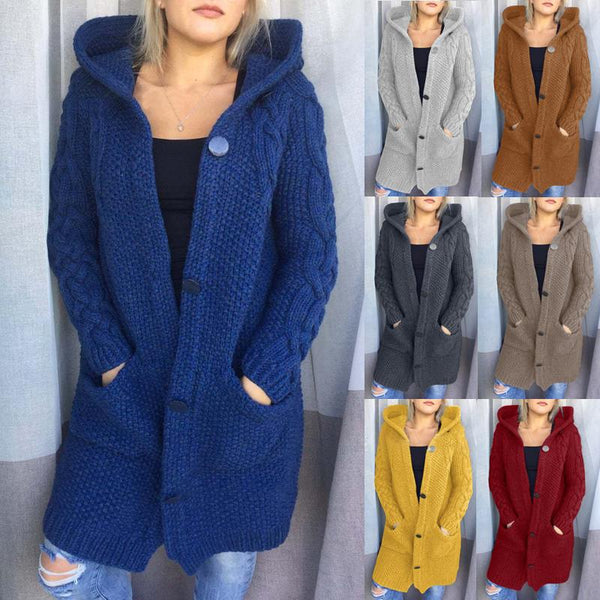 Chaqueta de Punto Ajustada Monoabotonada Manga Larga Estilo Urbano