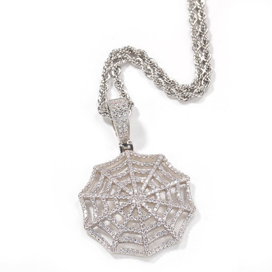 Collar Telaraña de Circonia Cúbica Estilo Hip Hop Vintage