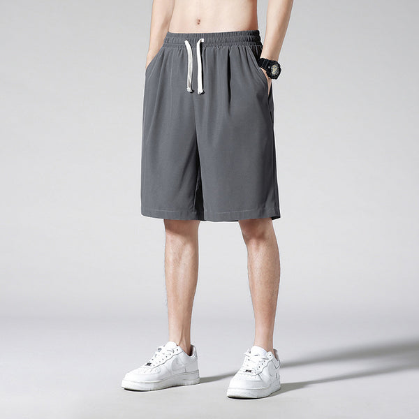 Pantalones Cortos de Seda de Hielo para Jóvenes - Color Sólido para Playa - Image 3