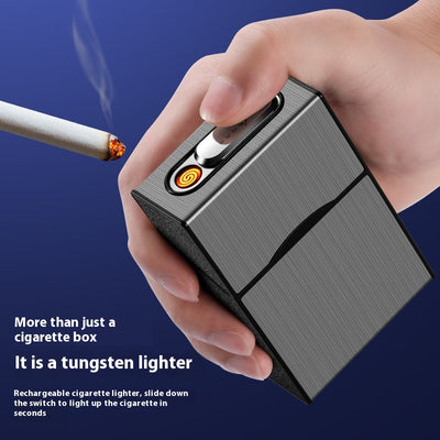 Encendedor Recargable USB con Estuche Portacigarrillos Resistente al Viento - Image 3