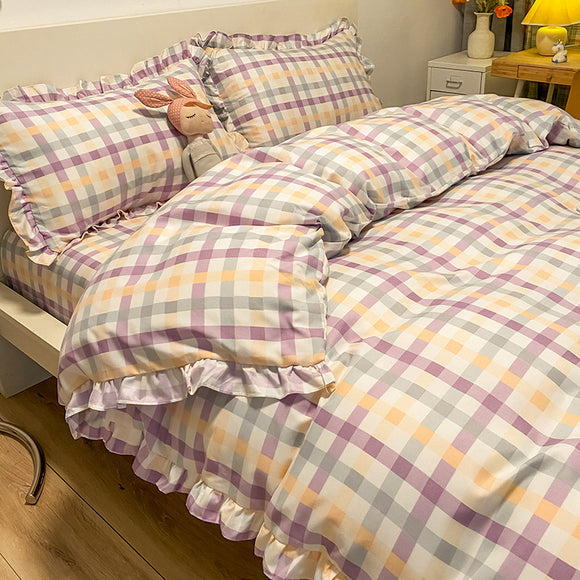 Juego de Cama Princesa 4 Piezas con Funda Nórdica Estampado Corazones