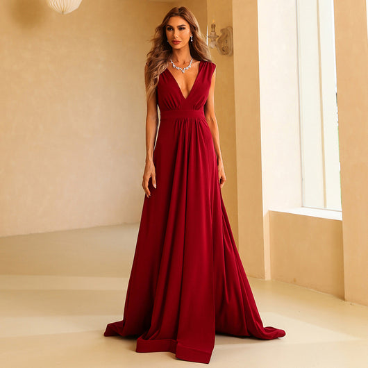 Vestido de Noche Escote V Profundo Largo Elegante para Eventos - Image 8