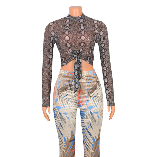 Blusa Manga Larga Transparente con Estampado de Serpiente - Image 8