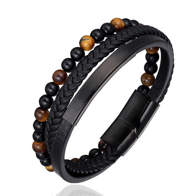 Pulsera de Piedra Natural con Cierre Magnético y Cuero Trenzado - Image 18