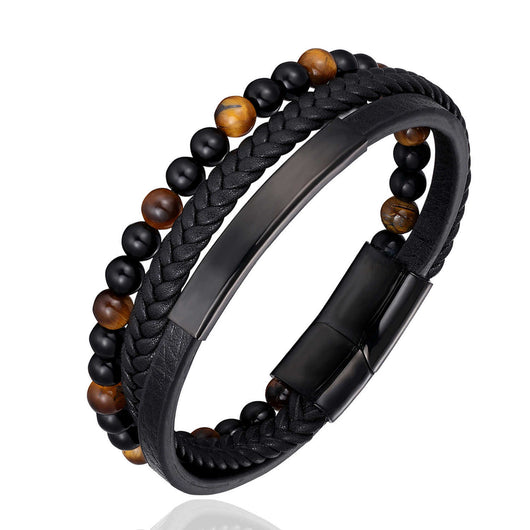Pulsera de Piedra Natural con Cierre Magnético y Cuero Trenzado - Image 18