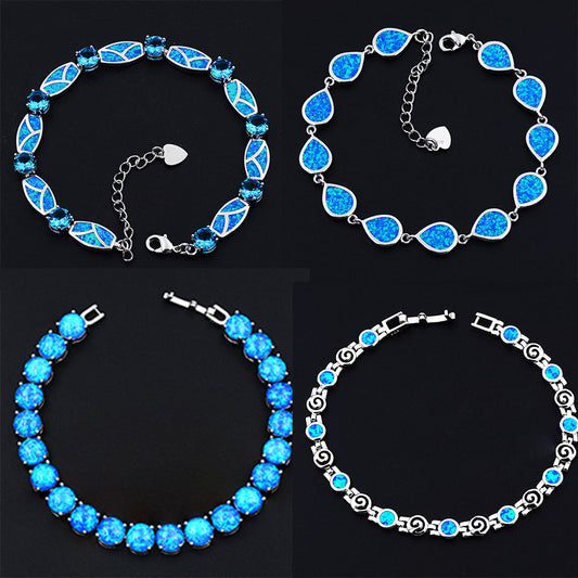Pulsera de Ópalo Cuadrado Redondo - Diseño Moderno