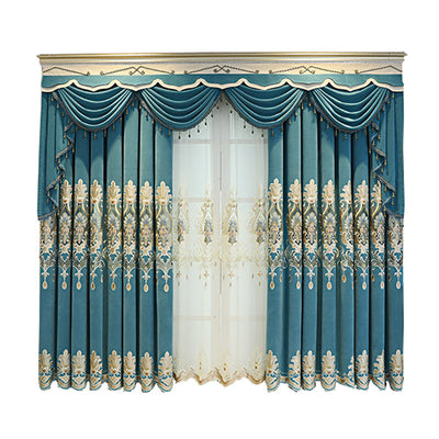 Cortinas Europeas de Lujo con Bordado Hueco de Flores para Sala de Estar - Image 4