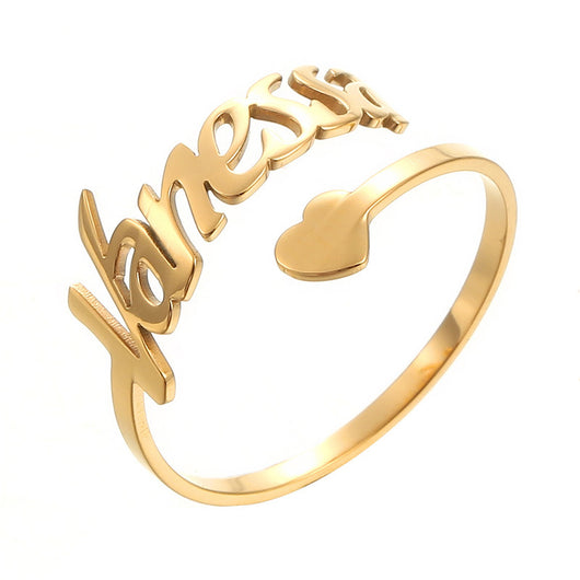 Anillo Personalizado de Corazón en Acero Inoxidable DIY
