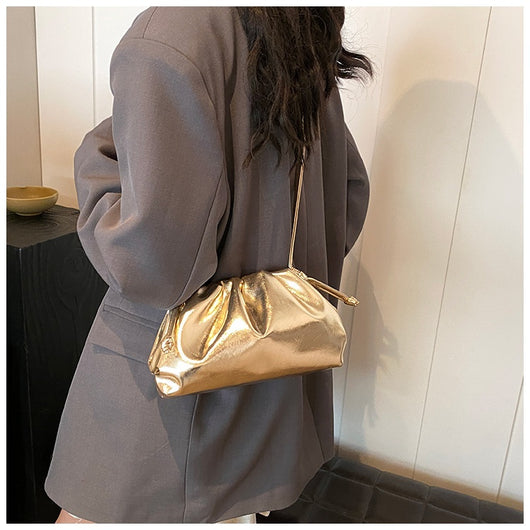 Bolso de Hombro Plateado con Textura Avanzada Estilo Dumpling - Image 26