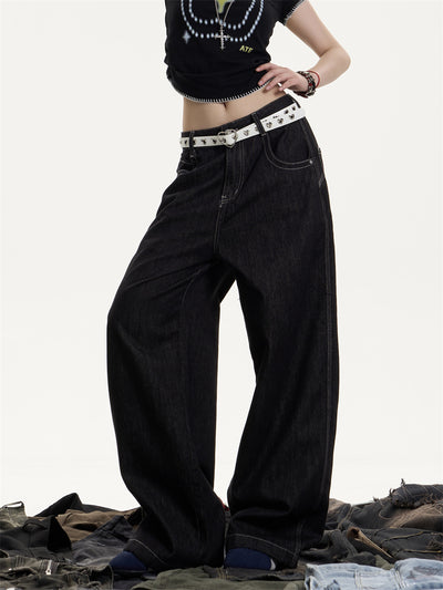 Jeans Retro Americano Desgastado Mujer Corte Recto Holgado - Image 12