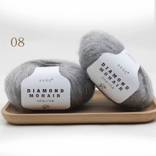 Bufanda Chal de Mohair Tejida a Mano Sudafricana Premium con Ovillo de Lana DIY - Image 30