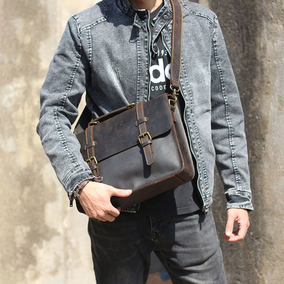Mochila Maletín de Cuero Genuino - Bolso Mensajero Profesional Unisex