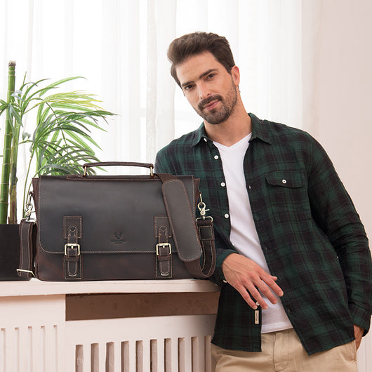 Bolso Bandolera de Cuero Genuino Premium Estilo Retro