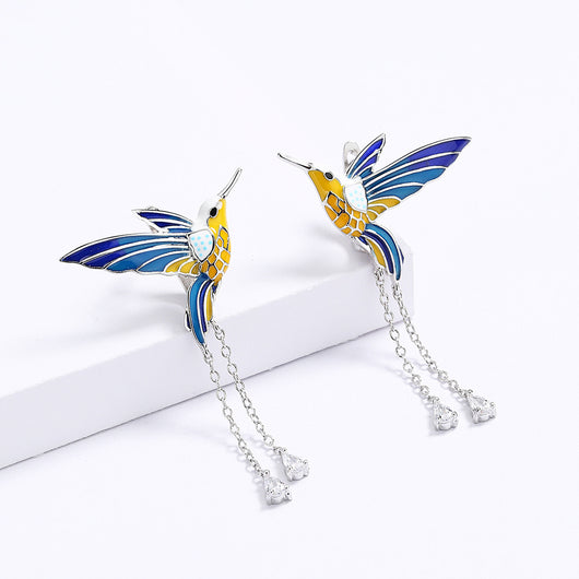 Aretes Colibrí Resina Epoxi Estilo Country - Diseño Animal para Mujer - Image 4