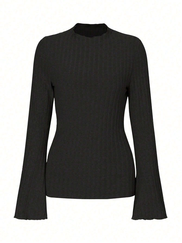 Blusa Manga Larga Cuello Redondo Rayas Texturizadas Ajuste Slim - Image 6