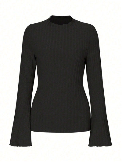 Blusa Manga Larga Cuello Redondo Rayas Texturizadas Ajuste Slim - Image 6